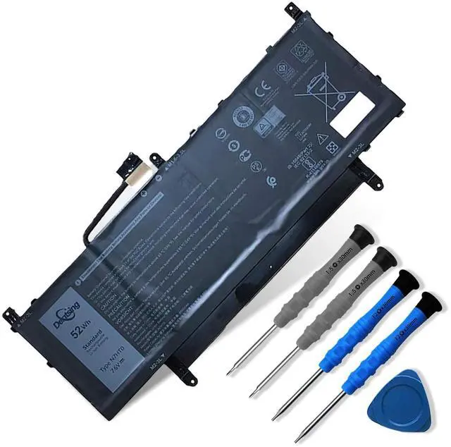 Main image of N7HT0 7.6V 52Wh/6500mAh Laptop Battery Compatible with Dell Latitude 9510 2-in-1 Series Notebook 08NFC7 N2NLL N7HTO 0PKW00 TVKGH 089GNG 0HYMNG