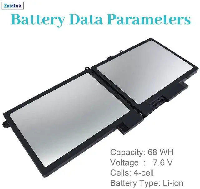 Alt view image 2 of 7 - GJKNX Battery Compatible with Dell Latitude | 5480 5580 5490 5491 5580 5590 5495 E5480 E5580 E5490 Precision 15 3520 3530 Series GD1JP DY9NT 5YHR4 451-BBZG 7.6V 4-Cell