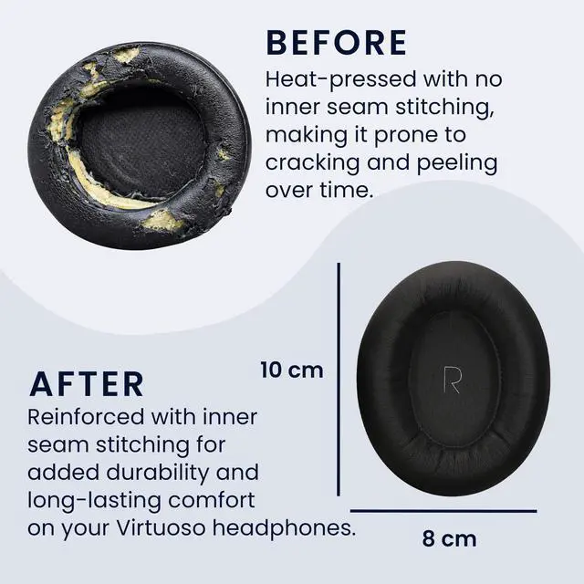 Alt view image 4 of 7 - Ear Pads Compatible with JBL Tour One Earpads - 2X Replacement for Headphones - Black