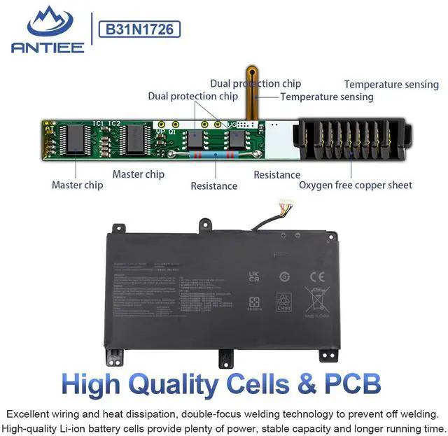 Alt view image 4 of 7 - 48Wh B31N1726 Long Line Laptop Battery Replacement for ASUS ROG Strix G531 | G531GT-BI7N6 G531GT ROG Strix G15 G512 G512LI Series 11.4V 4240mAh