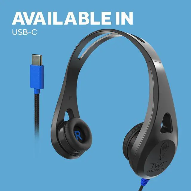 Alt view image 2 of 6 - TWT Audio Ergo TW103 Noise Reducing Ergonomic Headphone - USB-C Connection | Wired Headphones, Durable, For Classrooms, School, Students, Teachers, Universal Device Compatibility
