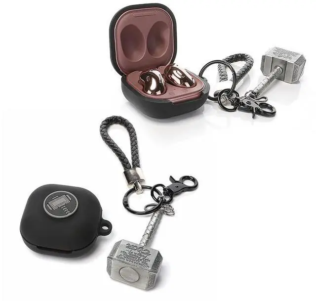 Main image of Case for Samsung Galaxy Buds FE(2023) / Buds2 Pro(2022) / Buds 2(2021) / Buds Pro(2021) / Buds Live(2020) Earbuds with Doll Lanyard, Cute Cartoon Skin Design, Silicone Wireless Cover