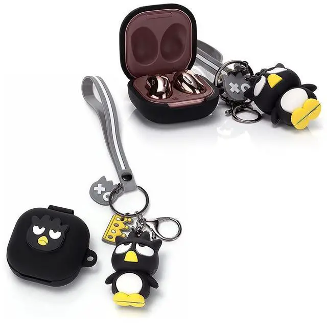 Main image of Case for Samsung Galaxy Buds FE(2023) / Buds2 Pro(2022) / Buds 2(2021) / Buds Pro(2021) / Buds Live(2020) Earbuds with Doll Lanyard, Cute Cartoon Skin Design, Silicone Wireless Cover