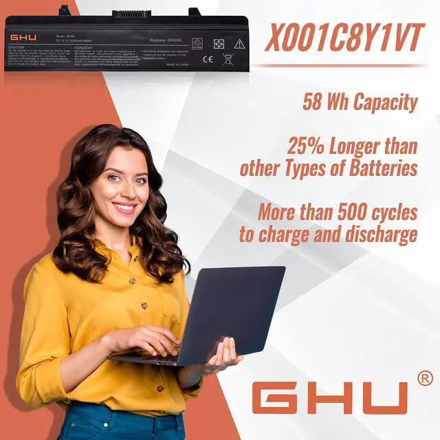 Alt view image 6 of 6 - Premium Battery 58Wh Compatible with Dell Inspiring 1545 Module Type X284G RN873 GW240 1525 Recharges Over 500 Times