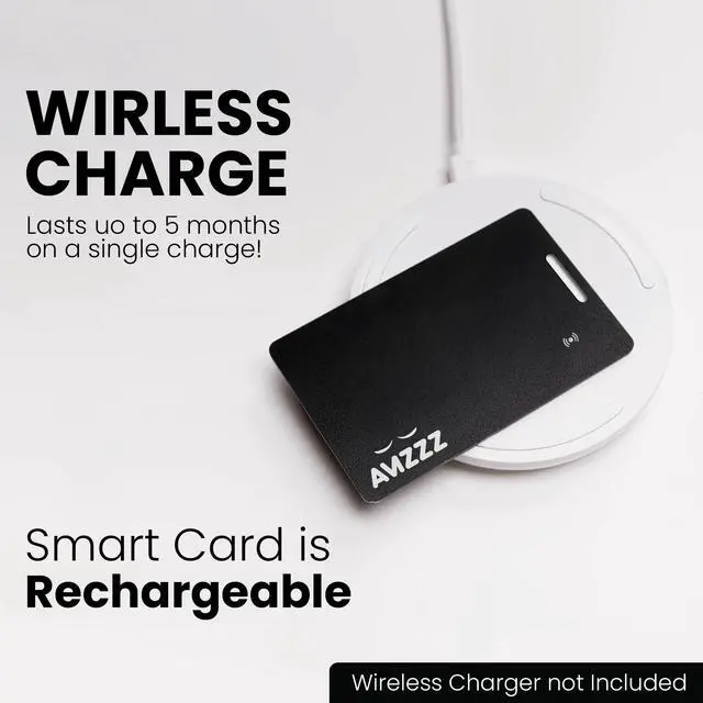 Alt view image 5 of 7 - MFi Certified Wallet Tracker Card Compatible with Find My App, Slim 0.07in | 100dB Loud Ring for Location Rechargeable Item Finder, IP68 Waterproof Bluetooth Tracker Left Behind Alerts