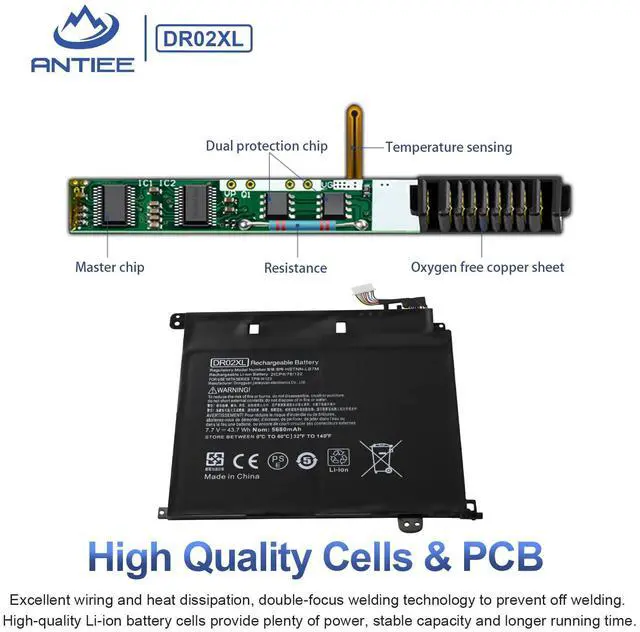 Alt view image 3 of 6 - DR02XL Laptop Battery for HP Chromebook 11 G5 11-V000/11-V002DX Series | 859357-855,859027-421,TPN-W123,859027-1C1,HSTNN-IB7M,859027-121,DR02043XL,855710-001,7.7V 43.7Wh