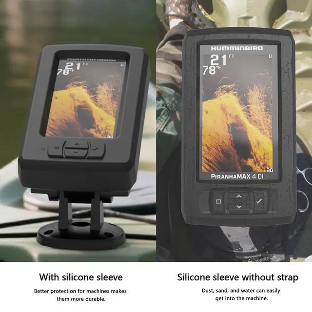 Alt view image 6 of 7 - Fish Finder Protective Case Silicone Cover Compatible with Humminbird PiranhaMAX 4 DI and Humminbird PiranhaMAX 4,Marine Electronics Accessory (Black)