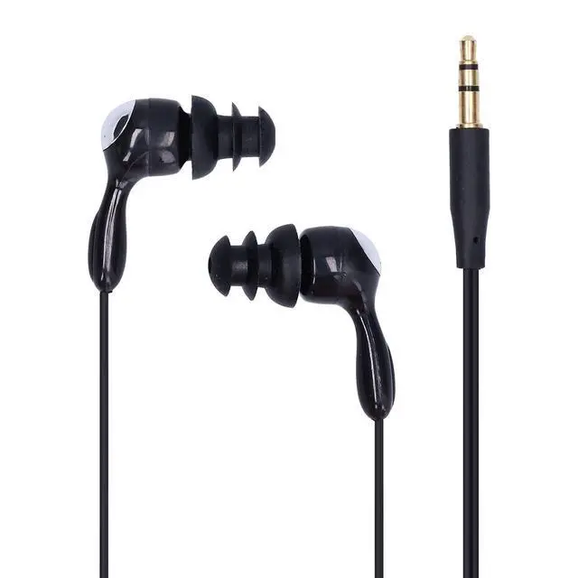 Alt view image 2 of 6 - Sport Short Cord Headphones for Swimming and Underwater Activities, in Ear, Noise Cancelling Earbuds for MP3 Players (Black)