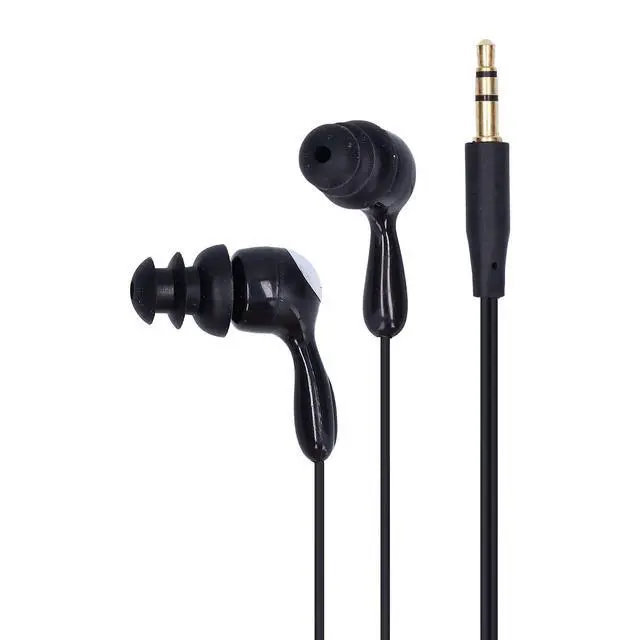 Alt view image 6 of 6 - Sport Short Cord Headphones for Swimming and Underwater Activities, in Ear, Noise Cancelling Earbuds for MP3 Players (Black)