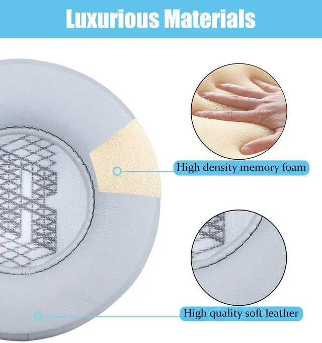Alt view image 3 of 5 - Replacement earpads Compatible with JBL Live 460NC Headphones | Gray/high-density sound-isolating soft ear pads, protein leather material