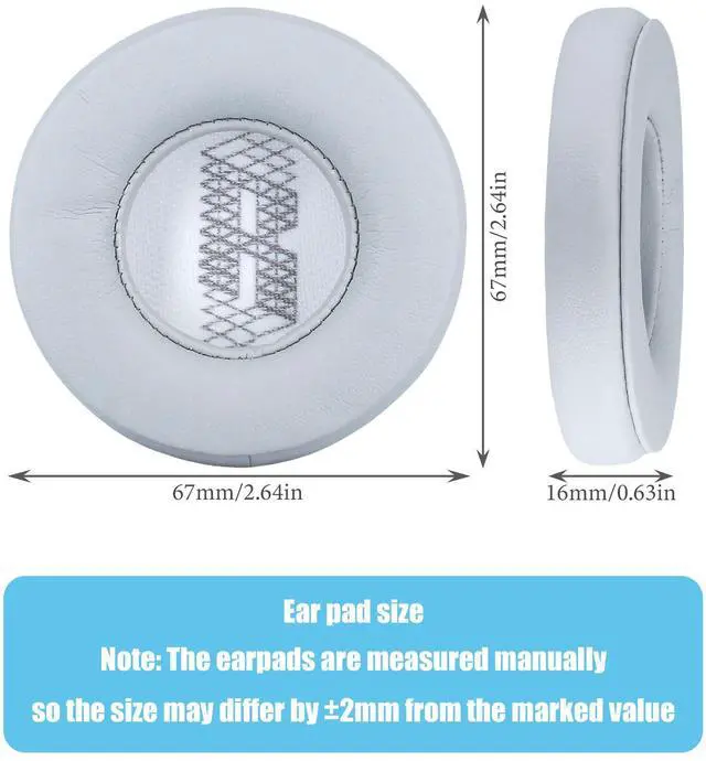 Alt view image 4 of 5 - Replacement earpads Compatible with JBL Live 460NC Headphones | Gray/high-density sound-isolating soft ear pads, protein leather material