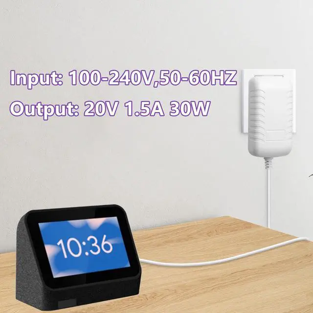 Alt view image 5 of 7 - 20V 1.5A Charger for Lenovo Smart Clock Display Not for 12V PA-1300-41 | Fits SD-8501F CD-24501F 4.0x1.7mm plug 5.9ft cord 30W supply with over-voltage protection & pure copper wire