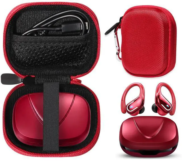 Main image of Case for Ltinist BX27 Wireless Earbud, Bluetooth 5.4 Headphones IP7 Waterproof Sport (Red)