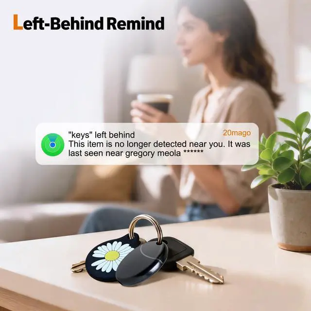 Alt view image 3 of 7 - Tracker Tags-2 Pack Compatible with Apple Find My (iOS Only), Bluetooth Tracker, Smart Keys Finder and Item Locator with Waterproof Case for Keys Wallet Luggage Backpack, Two Black Two Case