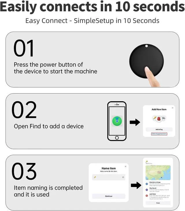 Alt view image 6 of 7 - Tracker Tags-2 Pack Compatible with Apple Find My (iOS Only), Bluetooth Tracker, Smart Keys Finder and Item Locator with Waterproof Case for Keys Wallet Luggage Backpack, Two Black
