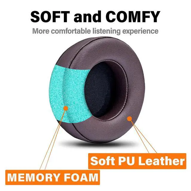 Alt view image 3 of 6 - Earpads Compatible with Virtuoso RGB Wireless SE Gaming Headset - Memory Foam Earcups - PU Ear Cushions (Brown)