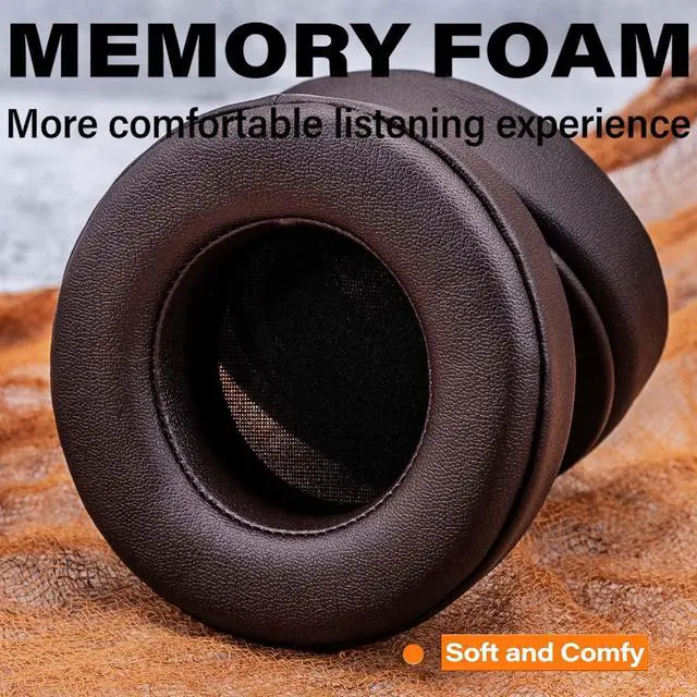 Alt view image 4 of 6 - Earpads Compatible with Virtuoso RGB Wireless SE Gaming Headset - Memory Foam Earcups - PU Ear Cushions (Brown)