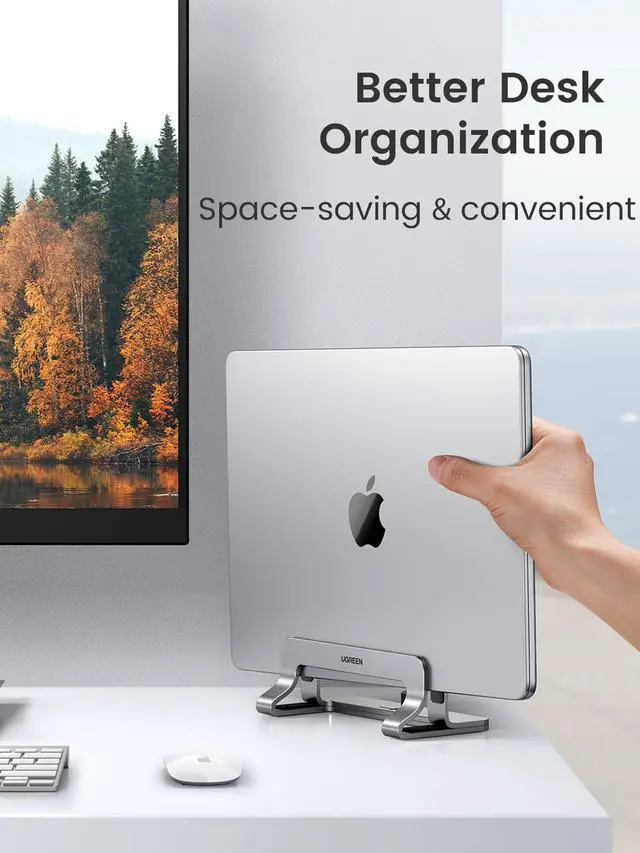 Alt view image 3 of 7 - Vertical Laptop Stand Bundle with Tablet Stand Holder