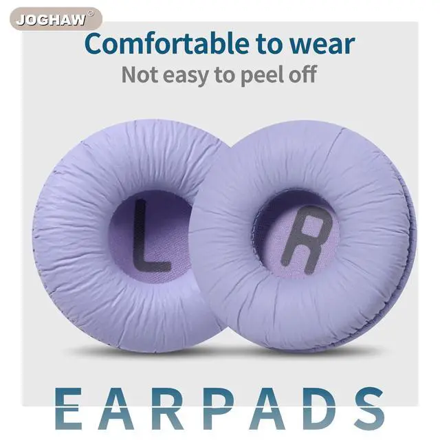 Alt view image 5 of 7 - Headphones Replacement Ear Pads, Cushions for JBL Tune T500BT/T450BT/510BT/520BT/570BT, Crinkled Leather Enhanced Breathability and Friction Ear Pads Cushions with High-Density Foam - Purple