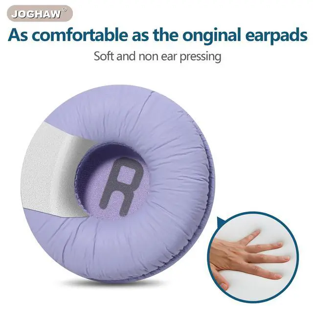 Alt view image 4 of 7 - Headphones Replacement Ear Pads, Cushions for JBL Tune T500BT/T450BT/510BT/520BT/570BT, Crinkled Leather Enhanced Breathability and Friction Ear Pads Cushions with High-Density Foam - Purple