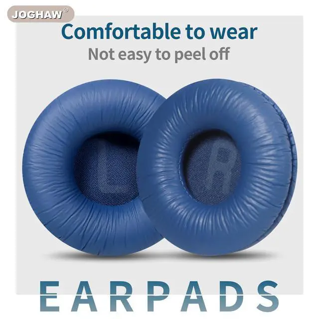 Alt view image 5 of 7 - Headphones Replacement Ear Pads, Cushions for JBL Tune T500BT/T450BT/510BT/520BT/570BT, Crinkled Leather Enhanced Breathability and Friction Ear Pads Cushions with High-Density Foam - Blue