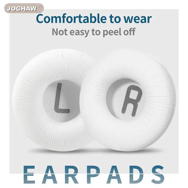 Alt view image 5 of 7 - Headphones Replacement Ear Pads, Cushions for JBL Tune T500BT/T450BT/510BT/520BT/570BT, Crinkled Leather Enhanced Breathability and Friction Ear Pads Cushions with High-Density Foam - White