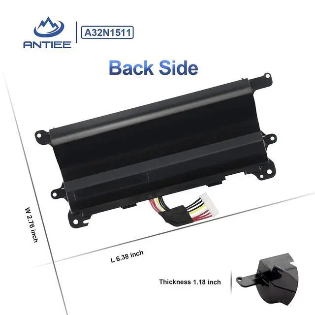Alt view image 6 of 6 - A32N1511 67Wh Laptop Battery Replacement for ASUS ROG G752 G752V G752VL | G752VT G752VM G752VY G752VS GFX72J GFX72VT GFX72VL6700 GFX72VY6820 A32LM9H 0B110-00370000 11.25V 6000mAh