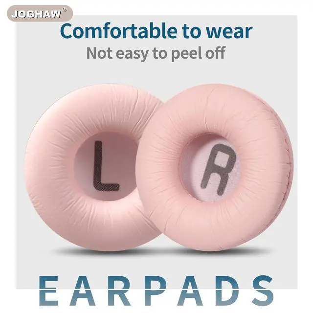 Alt view image 5 of 7 - Headphones Replacement Ear Pads, Cushions for JBL Tune T500BT/T450BT/510BT/520BT/570BT, Crinkled Leather Enhanced Breathability and Friction Ear Pads Cushions with High-Density Foam - Pink