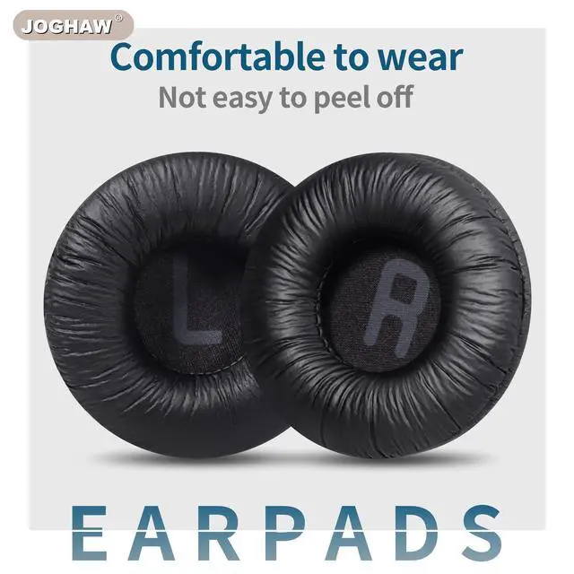 Alt view image 5 of 7 - Headphones Replacement Ear Pads, Cushions for JBL Tune T500BT/T450BT/510BT/520BT/570BT, Crinkled Leather Enhanced Breathability and Friction Ear Pads Cushions with High-Density Foam - Black