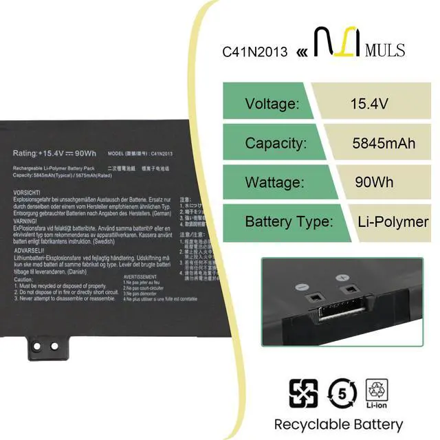 Alt view image 2 of 7 - C41N2013 C41N2013-1 Laptop Battery for Asus Rog Strix Scar G533 G733 | Strix G15 G513 G513R G513IR G513IM G513QM G513QR G513QY TUF Zephyrus G15 GA503 S17 GX703 M16 GU603 Gaming A15 FA507 A17 FA707