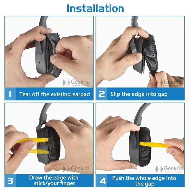 Alt view image 5 of 6 - Replacement Ear Pads for Skullcandy Riff Wireless, Riff2 Wired/Wireless On-Ear Headphones Ear Cushions, Repair Parts (Black)