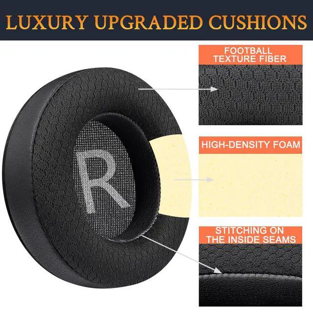 Alt view image 5 of 6 - 80mm Mesh Ear Pads for Pioneer DJ HDJ-CUE1 Headphones, Earpads Cushions with High-Density Noise Isolation Foam