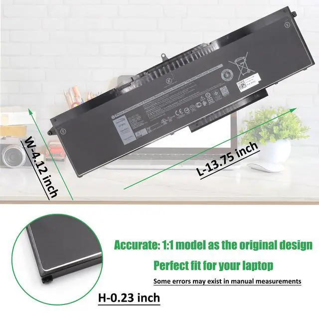 Alt view image 5 of 7 - 1FXDH Battery Replacement for Dell Latitude 15 5501 5511 E5501 | E5511, Precision 3541 3551 Series Notebook, 01WJT0 1WJT0 0D191G D191G CN-0D191G, 11.4V 97Wh 8071mAh