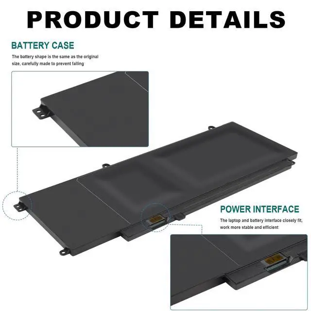 Alt view image 4 of 7 - 45WH D2VF9 Laptop Battery Replacement for Replacement for Dell Inspiron 15 7547 7548 D2VF9 PXR51 0PXR51 11.1V