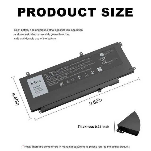 Alt view image 2 of 7 - 45WH D2VF9 Laptop Battery Replacement for Replacement for Dell Inspiron 15 7547 7548 D2VF9 PXR51 0PXR51 11.1V
