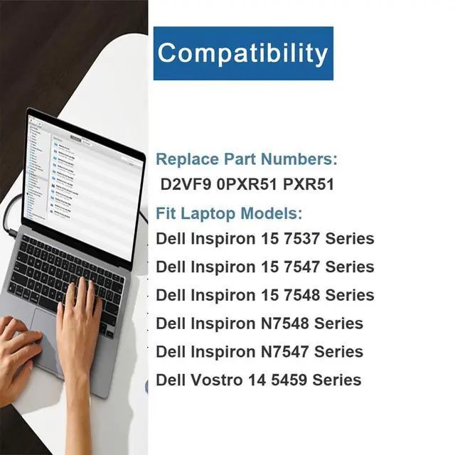 Alt view image 5 of 7 - 45WH D2VF9 Laptop Battery Replacement for Replacement for Dell Inspiron 15 7547 7548 D2VF9 PXR51 0PXR51 11.1V