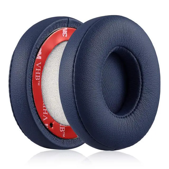 Alt view image 6 of 7 - Solo 2/3 Wireless Earpads - Replacement Ear Cushion Pads with Protein Leather and Memory Foam for Beats Solo 2.0/3.0 Wireless On Ear Headphones ONLY (Navy Blue)