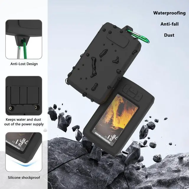 Alt view image 5 of 7 - Fish Finder Protective Case Silicone Cover Compatible with Humminbird PiranhaMAX 4 DI and Humminbird PiranhaMAX 4,Marine Electronics Accessory (Black)