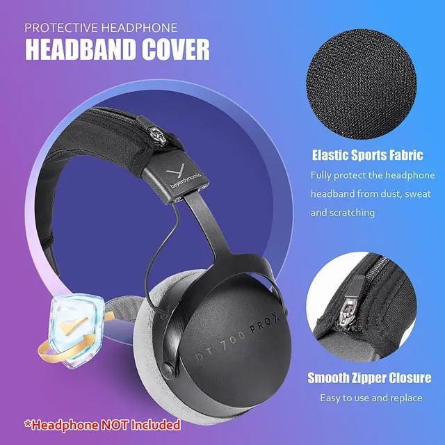 Alt view image 4 of 6 - DT 1990 Pro Headband Cover Compatible with beyer'dynamic DT 1990 Pro/DT 1770 Pro/DT 900 Pro X/MMX 200 Headphones Headband Cushion Pad Cover Replacement Headband Protector (Black)