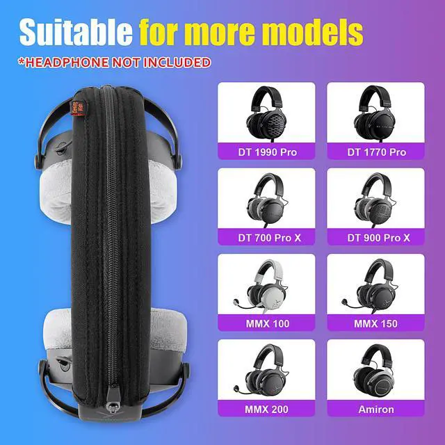 Alt view image 3 of 6 - DT 1990 Pro Headband Cover Compatible with beyer'dynamic DT 1990 Pro/DT 1770 Pro/DT 900 Pro X/MMX 200 Headphones Headband Cushion Pad Cover Replacement Headband Protector (Black)