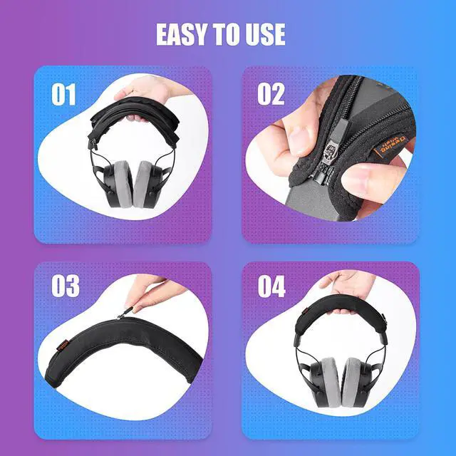 Alt view image 5 of 6 - DT 1990 Pro Headband Cover Compatible with beyer'dynamic DT 1990 Pro/DT 1770 Pro/DT 900 Pro X/MMX 200 Headphones Headband Cushion Pad Cover Replacement Headband Protector (Black)