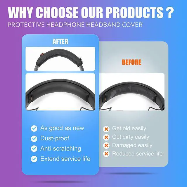 Alt view image 6 of 6 - DT 1990 Pro Headband Cover Compatible with beyer'dynamic DT 1990 Pro/DT 1770 Pro/DT 900 Pro X/MMX 200 Headphones Headband Cushion Pad Cover Replacement Headband Protector (Black)