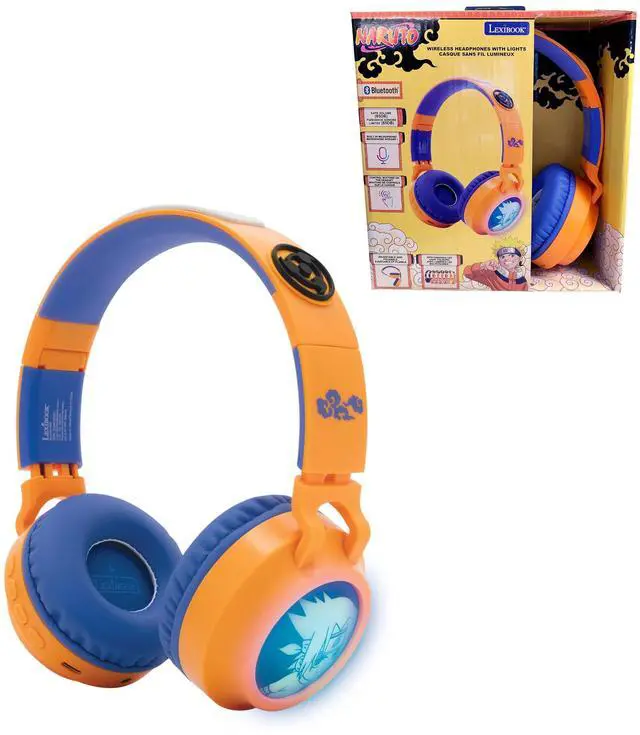 Main image of Naruto Bluetooth Headphones, HPBT015NA | 2-in-1 Bluetooth & Wired, 3D design, Light-up, Volume limited, Blue/Orange