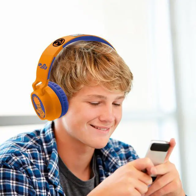 Alt view image 7 of 7 - Naruto Bluetooth Headphones, HPBT015NA | 2-in-1 Bluetooth & Wired, 3D design, Light-up, Volume limited, Blue/Orange