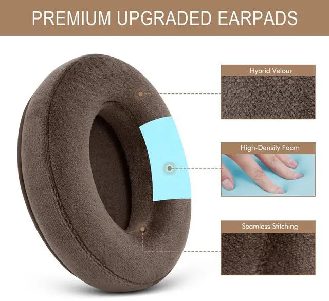 Alt view image 3 of 7 - Upgrade Velour Replacement Ear Pads for Sennheiser HD280 / HD280-Pro -Brown | Also for HD280-13 / HD281/ HMD280/ HMD280 Pro/ HMD280-13/ HMD281/ HMD281 Pro Headphone, Earpads Cushions with Memory Foam