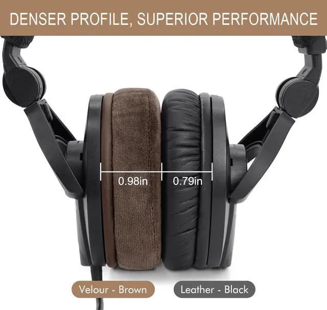 Alt view image 5 of 7 - Upgrade Velour Replacement Ear Pads for Sennheiser HD280 / HD280-Pro -Brown | Also for HD280-13 / HD281/ HMD280/ HMD280 Pro/ HMD280-13/ HMD281/ HMD281 Pro Headphone, Earpads Cushions with Memory Foam