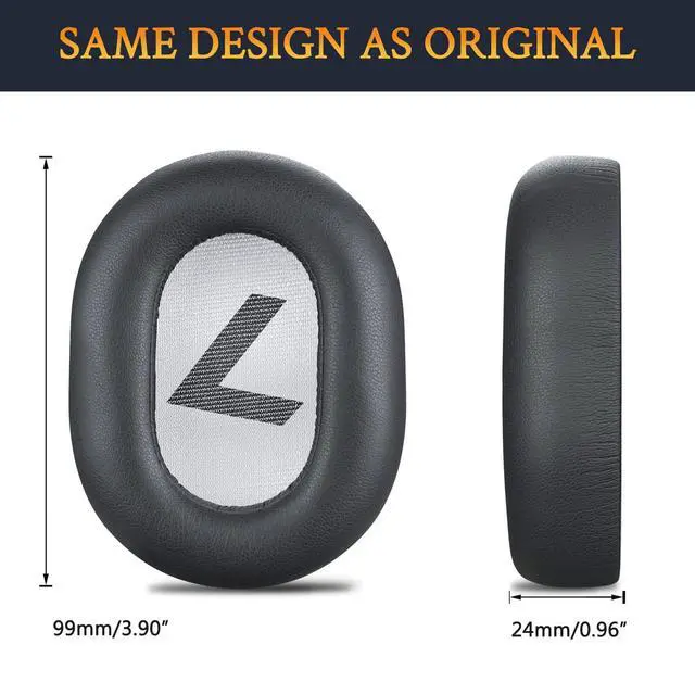 Alt view image 5 of 5 - Earpads Replacement for Plantronics BackBeat Pro 2, Voyager 8200 UC Headphones, Ear Pads Cushions with Soft Protein Leather, High-Density Noise Isolation Foam - Dark Grey