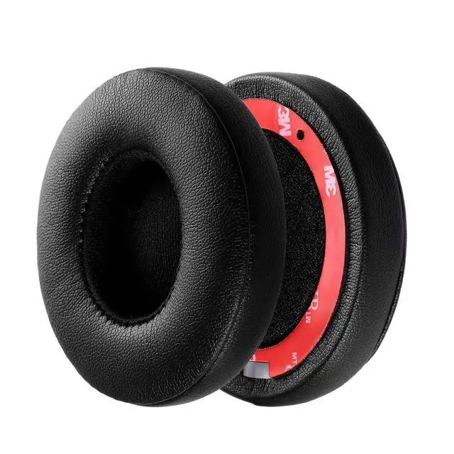 Alt view image 5 of 7 - Solo 2/3 Wireless Earpads - Replacement Ear Cushion Pads with Protein Leather and Memory Foam for Beats Solo 2.0/3.0 Wireless On Ear Headphones ONLY (Black)