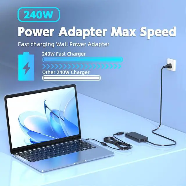 Alt view image 6 of 7 - 240W Dell Gaming Laptop Charger for G3 G5 G7 G15 G16 Alienware | 7.4x5.0mm Dell Tip, 19.5V 12.3A 240W, 100-240V, for G15 5530 G16 7620, Replaces PA9E, NOT 330W