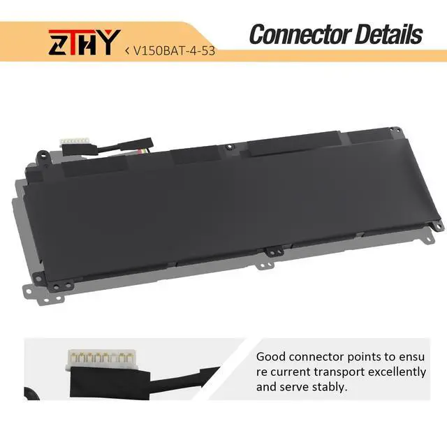 Alt view image 4 of 7 - V150BAT-4-53 Laptop Battery Replacement for Hasee Z7 Z8 G8 Z7T Z7-DA7NP | Z8-DA7NT Z8-DA7NP G8-DA5 G8-DA7NP CV15S02 Machenike S15C Colorful P16 P15 Clevo V150RND V150BAT-3-41 V150BAT-4 53.35Wh